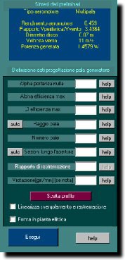 Software EolicGen -generatore eolico- parametri geometrici del rotore-Fig 2